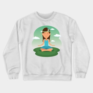 Meditating girl Crewneck Sweatshirt